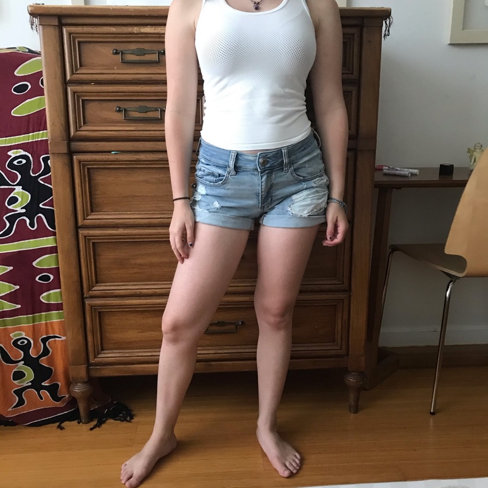 White Polyester Tank Top